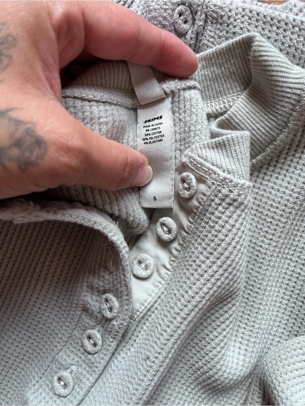 SKIMS Waffle-Knit Henley Set - Picture 3 of 3